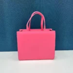 European and American Trendy Women's Tote Bag Custom logo Outdoor Shopping Working PU Handbag - Pink, customization