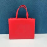 European and American Trendy Women's Tote Bag Custom logo Outdoor Shopping Working PU Handbag - Red, customization