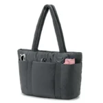 Hot Sale Puffer Tote Bag Quilted Puffy Handbag Lightweight Winter Down Cotton Padded Shoulder Bag Large Capacity Puffer Bag - 12.6 19.3, 1